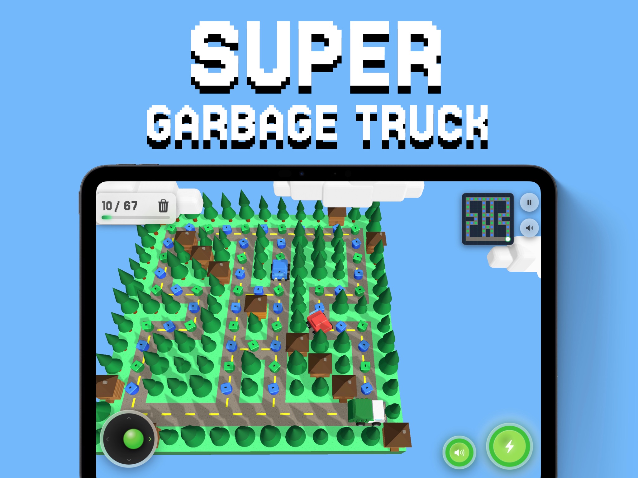 Super Garbage Truck gameplay on the Quiet Country route